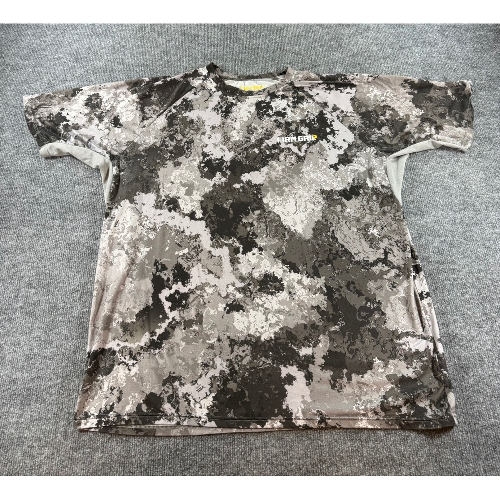 Firm Grip Mens Veil Camo Performance T-Shirt XL Grey Black Digital Camouflage